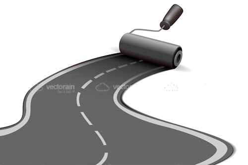 Roller Painting Road Roller Painting Road